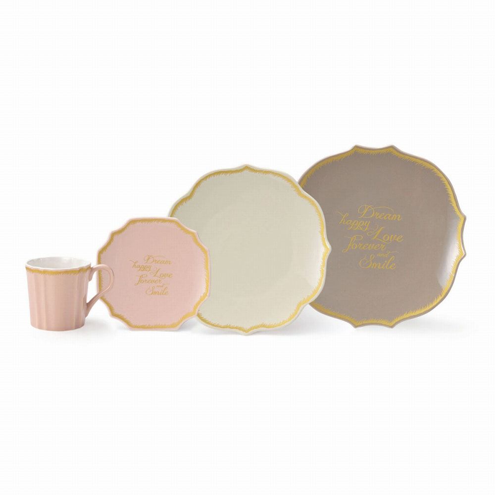 Fortune Word　カフェセット【大皿/中皿/小皿/カップ/4点セット】