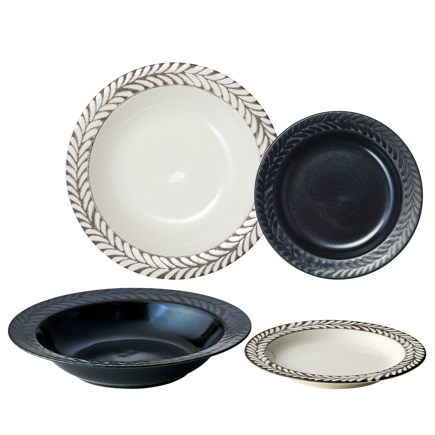 ローレル　カレー＆プレートセット【深皿/小皿/4点セット/美濃焼】