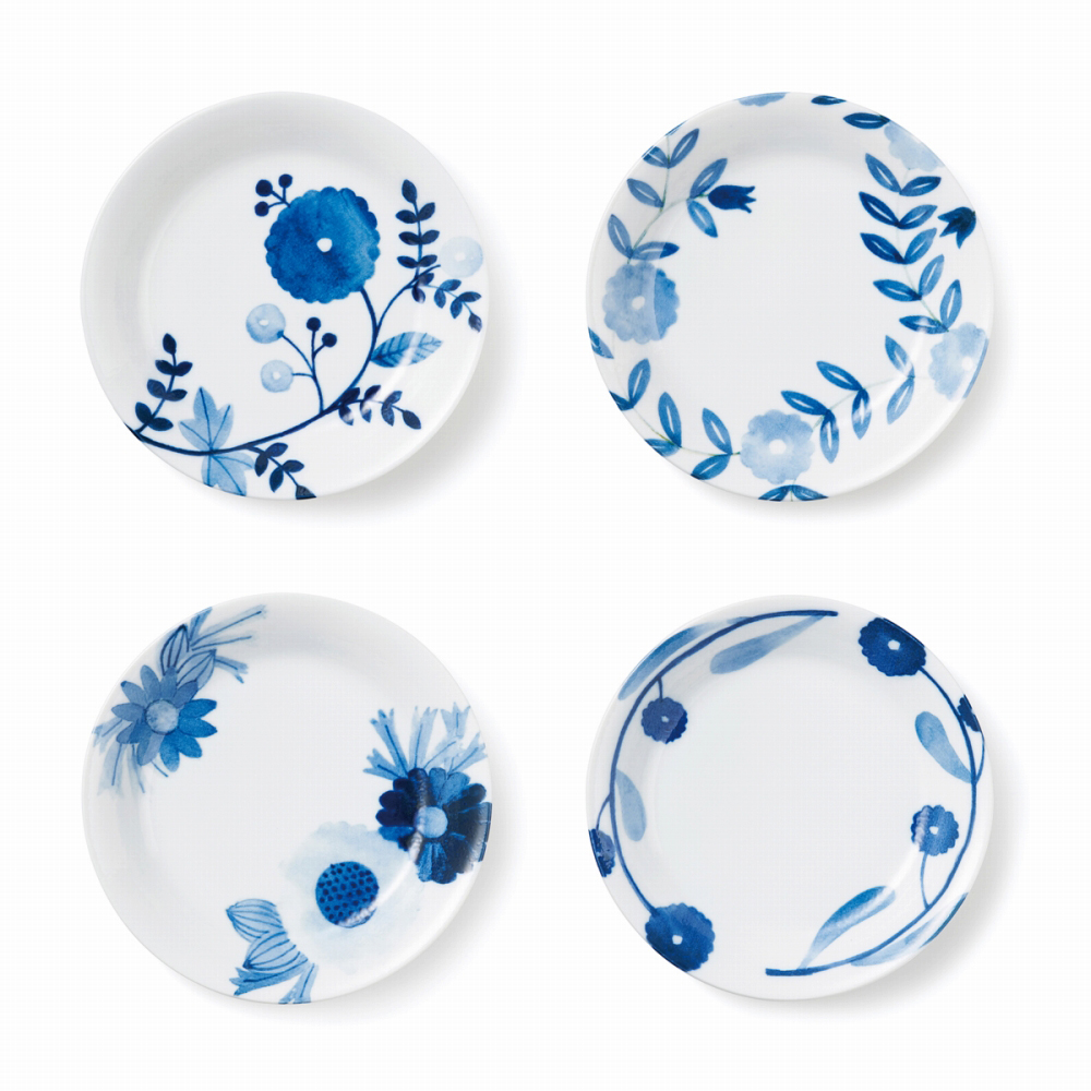 Oriental Flower　パスタプレートセット【深皿4枚セット/美濃焼】