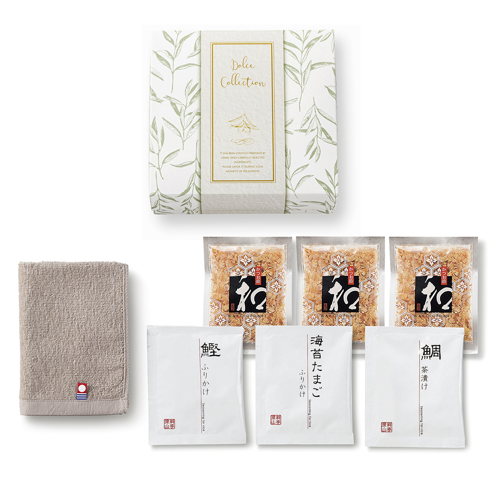 縁起の品＆今治タオル(ナチュール）【今治タオル/かつお節/ふりかけ/鯛茶漬け】